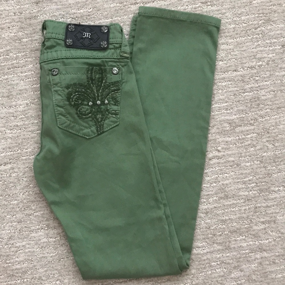 Miss Me Forest Green Skinny Keans